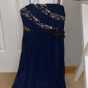 High low homecoming dress navy